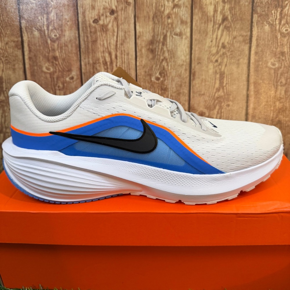 Nike Downshifter 14 Running Shoes Mens Size 13 Platinum Tint Blue Orange